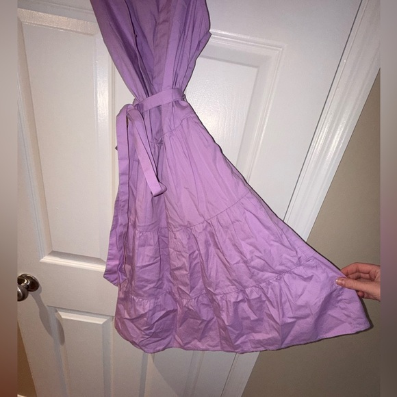 Like New J. Crew Wrap Sleeveless Dress Purple BR910 Tiered Cruise Beach Size:0 - Picture 5 of 7